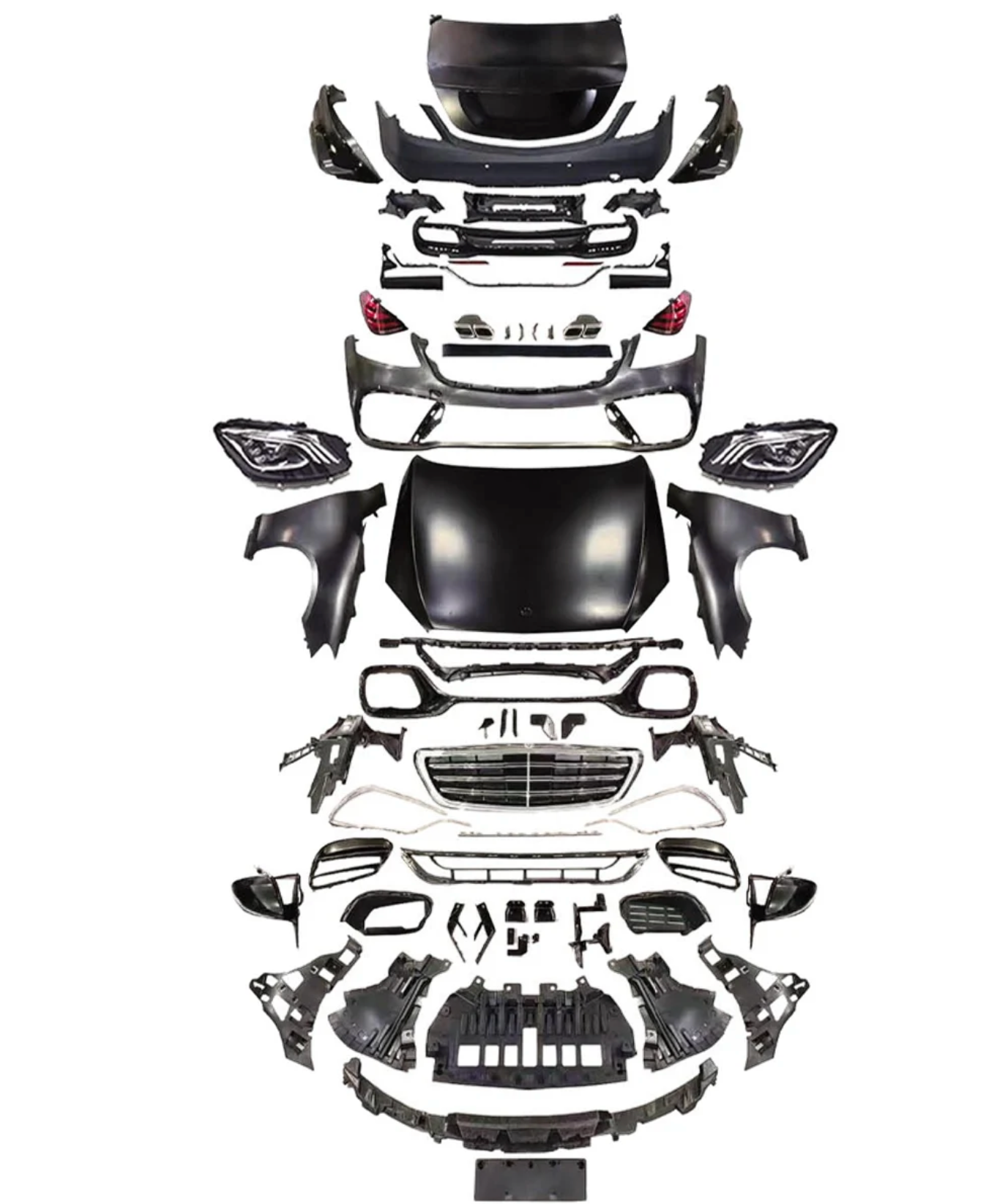 Karosserie-Kit für Mercedes-Benz S-Klasse W221 (2006–2012) – Upgrade auf W222 S63 AMG Style