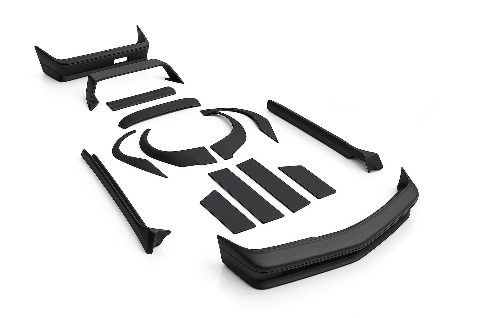 Mercedes 190E W201 EVO 2 Body Kit Stoßstangen (vorn/heck), Kotflügel & Seitendiffusor Upgrade